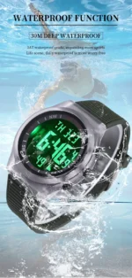 BNMI  Light Sports Electronic Watch For Outdoor, Digital Alarm Wrist Watch For Men Women Sports.