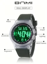 BNMI  Light Sports Electronic Watch For Outdoor, Digital Alarm Wrist Watch For Men Women Sports.
