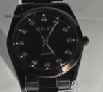 HALEI stainless steeel chain  Men`s black two shades Fashion watch.