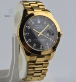 RLX Date Just Gold Black Plain Bezel Watch