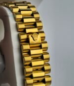 RLX Date Just Gold Black Plain Bezel Watch