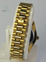 RLX Date Just Gold Black Plain Bezel Watch