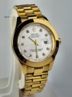 RLX Date Just Gold SILVER Dial Plain Bezel Watch