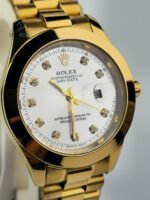 RLX Date Just Gold SILVER Dial Plain Bezel Watch