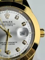 RLX Date Just Gold SILVER Dial Plain Bezel Watch