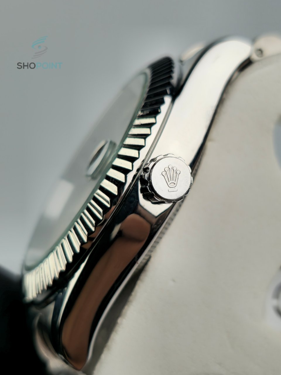 RLX DATE JUST OYESTER PERPETUAL SILVER WATCH. - Image 4