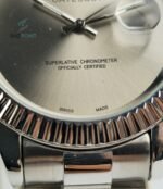 RLX DATE JUST OYESTER PERPETUAL SILVER WATCH.