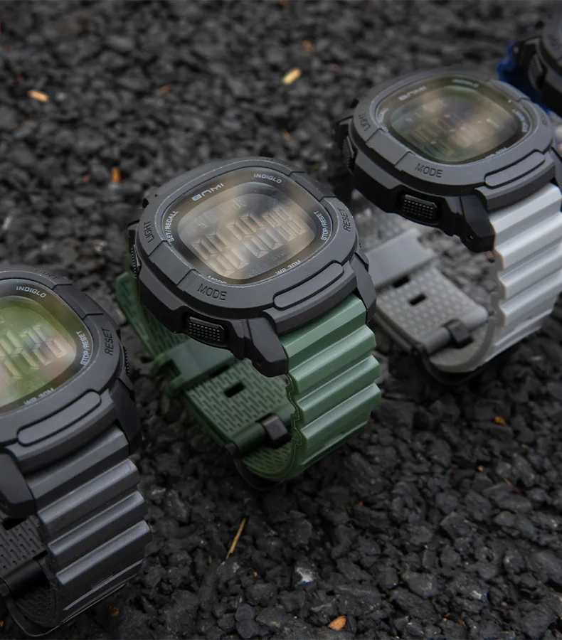 BNMI Waterproof Outdoor Sports Watch for Men Shockproof Digital LED Multifunctional Electronic Watch Military Wristwatch