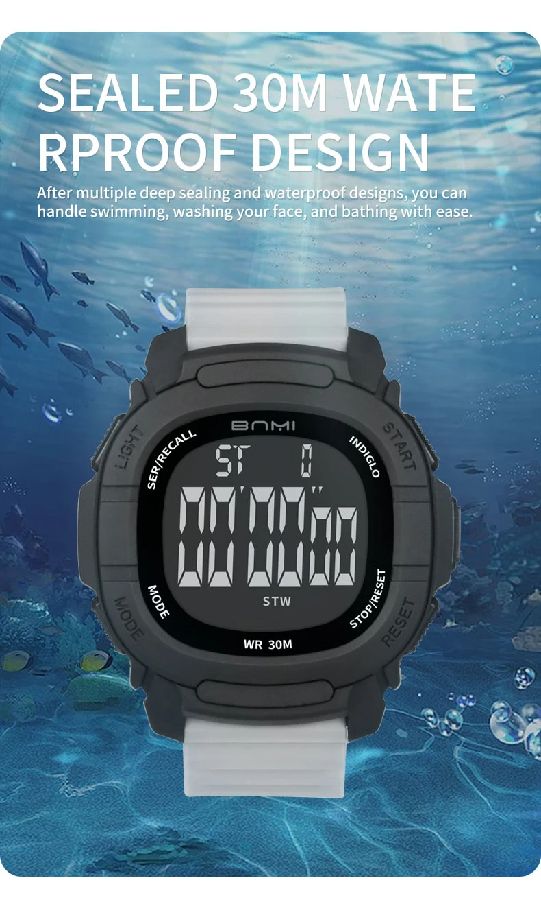 BNMI Waterproof Outdoor Sports Watch for Men Shockproof Digital LED Multifunctional Electronic Watch Military Wristwatch - Image 10