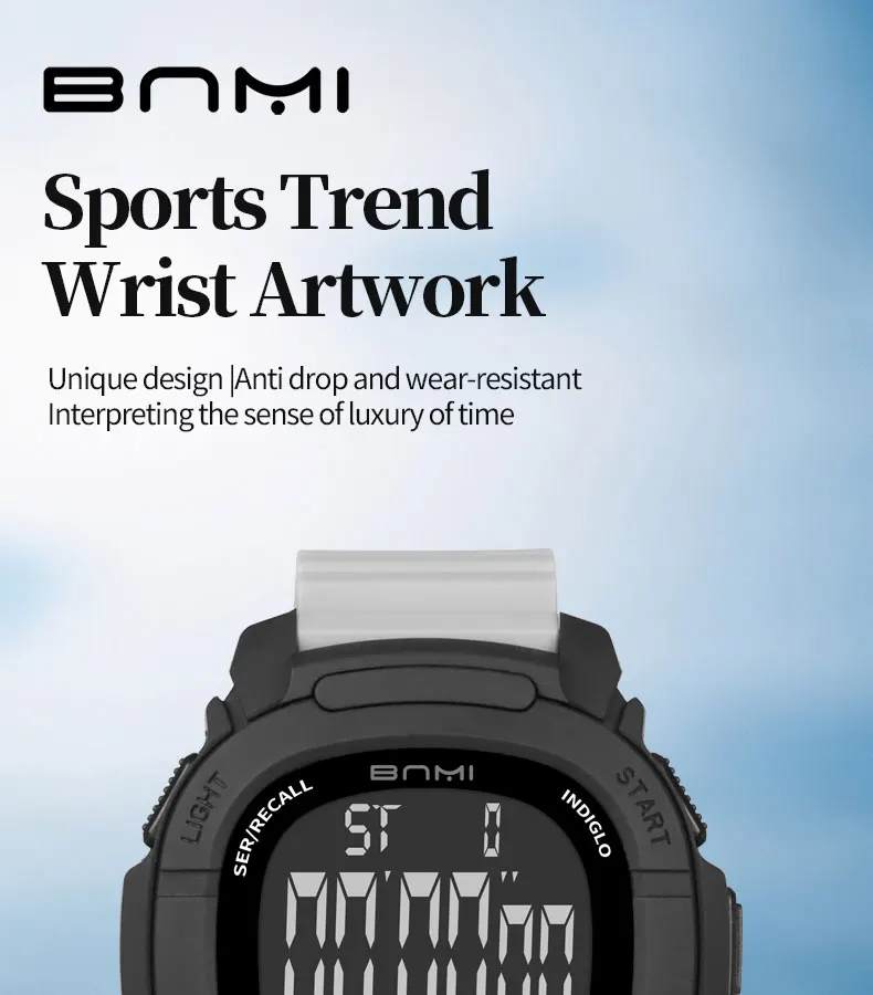 BNMI Waterproof Outdoor Sports Watch for Men Shockproof Digital LED Multifunctional Electronic Watch Military Wristwatch - Image 12