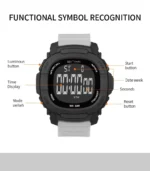 BNMI Waterproof Outdoor Sports Watch for Men Shockproof Digital LED Multifunctional Electronic Watch Military Wristwatch