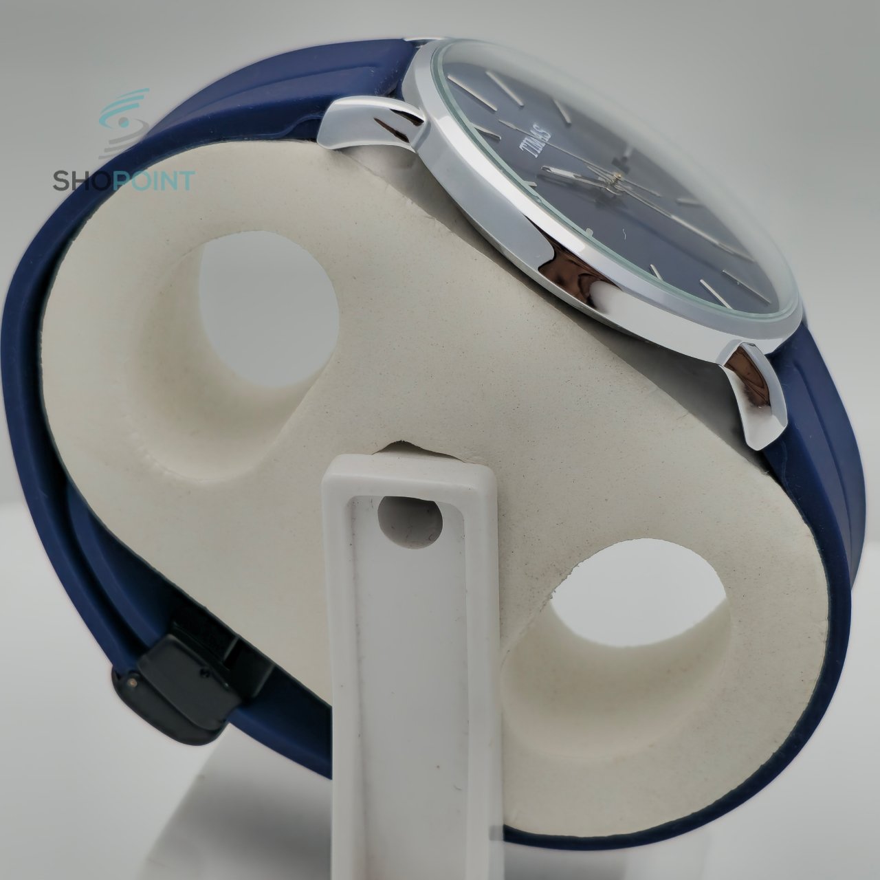 TIMAS Blue Dial Men’s Watch – Stylish Stainless Steel Case with Date Display - Image 4