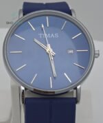 TIMAS Blue Dial Men’s Watch – Stylish Stainless Steel Case with Date Display