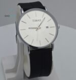TIMAS Silver Dial Men’s Watch – Stylish Stainless Steel Case with Date Display