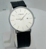 TIMAS Silver Dial Men’s Watch – Stylish Stainless Steel Case with Date Display