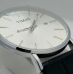 TIMAS Silver Dial Men’s Watch – Stylish Stainless Steel Case with Date Display