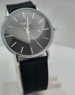 TIMAS Black Dial Men’s Watch – Stylish Stainless Steel Case with Date Display