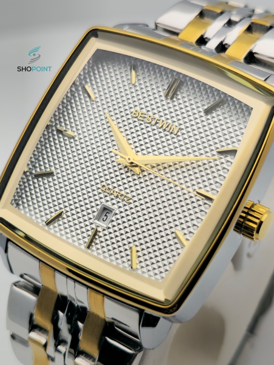 BW Premium Golden-Silver Analog Stainless Steel Chain Watch for Men with Strong Butterfly Lock. - Image 4