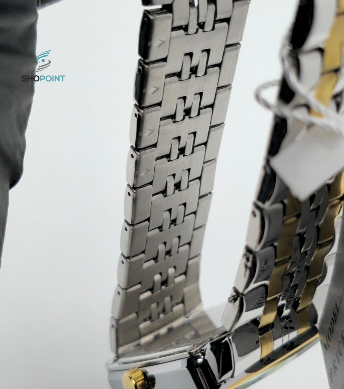 BW Premium Golden-Silver Analog Stainless Steel Chain Watch for Men with Strong Butterfly Lock. - Image 8