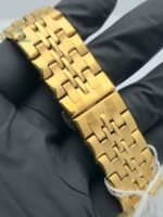 BW Premium Golden Analog Stainless Steel Chain Watch for Men with Strong Butterfly Lock.