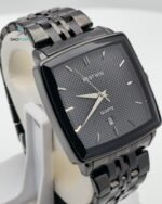 BW Premium Black Analog Stainless Steel Chain Watch for Men with Strong Butterfly Lock.