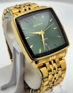 BW Premium Golden Analog Stainless Steel Chain Watch for Men with Strong Butterfly Lock.