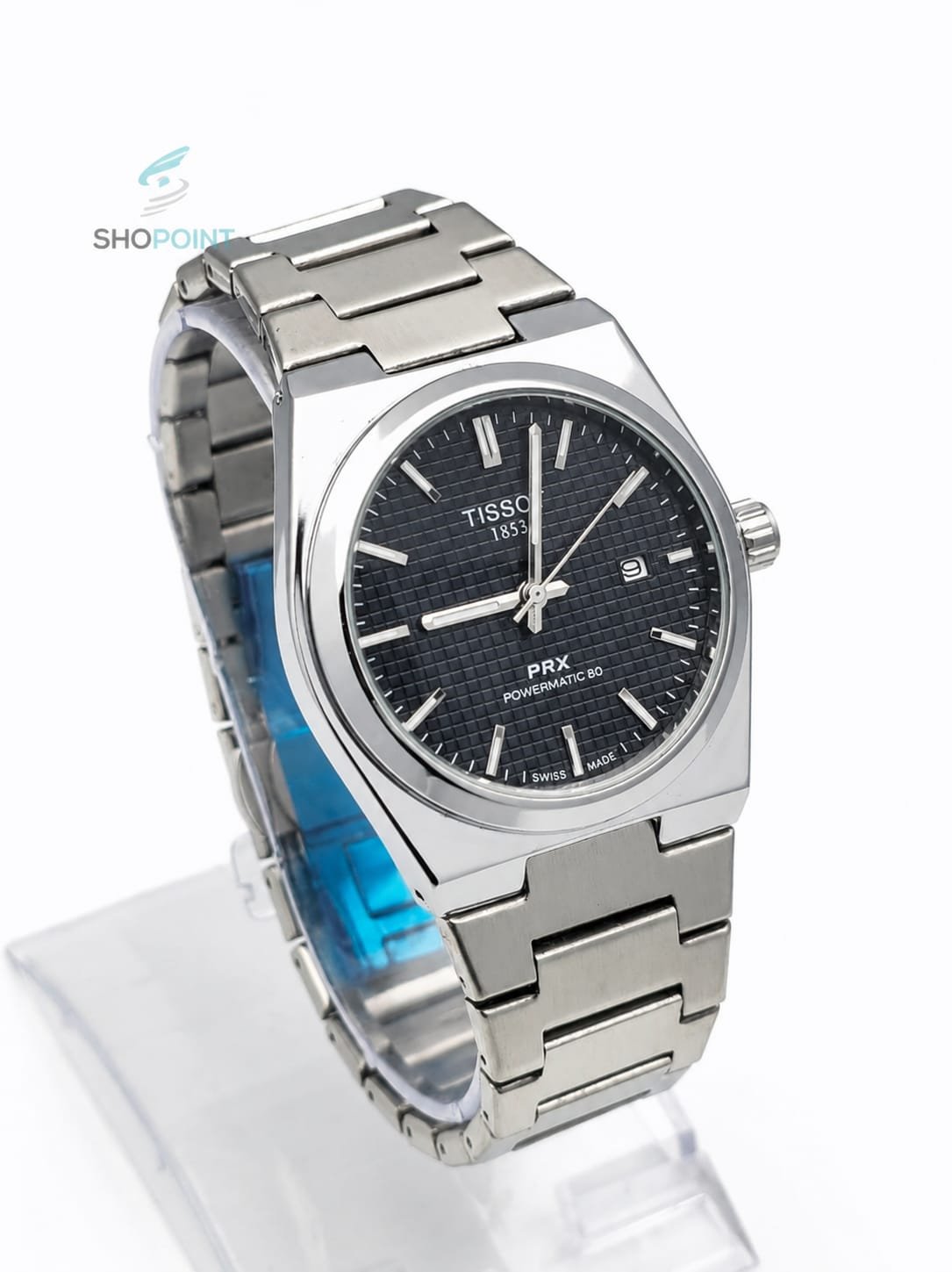 Tissot PRX 1854 Premium black silver Stainless Steel Watch – Waterproof Classic Luxury Watch with Date Function