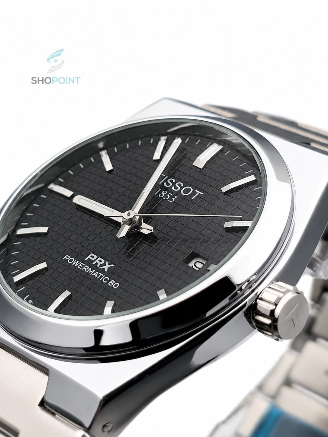 Tissot PRX 1854 Premium black silver Stainless Steel Watch – Waterproof Classic Luxury Watch with Date Function - Image 5