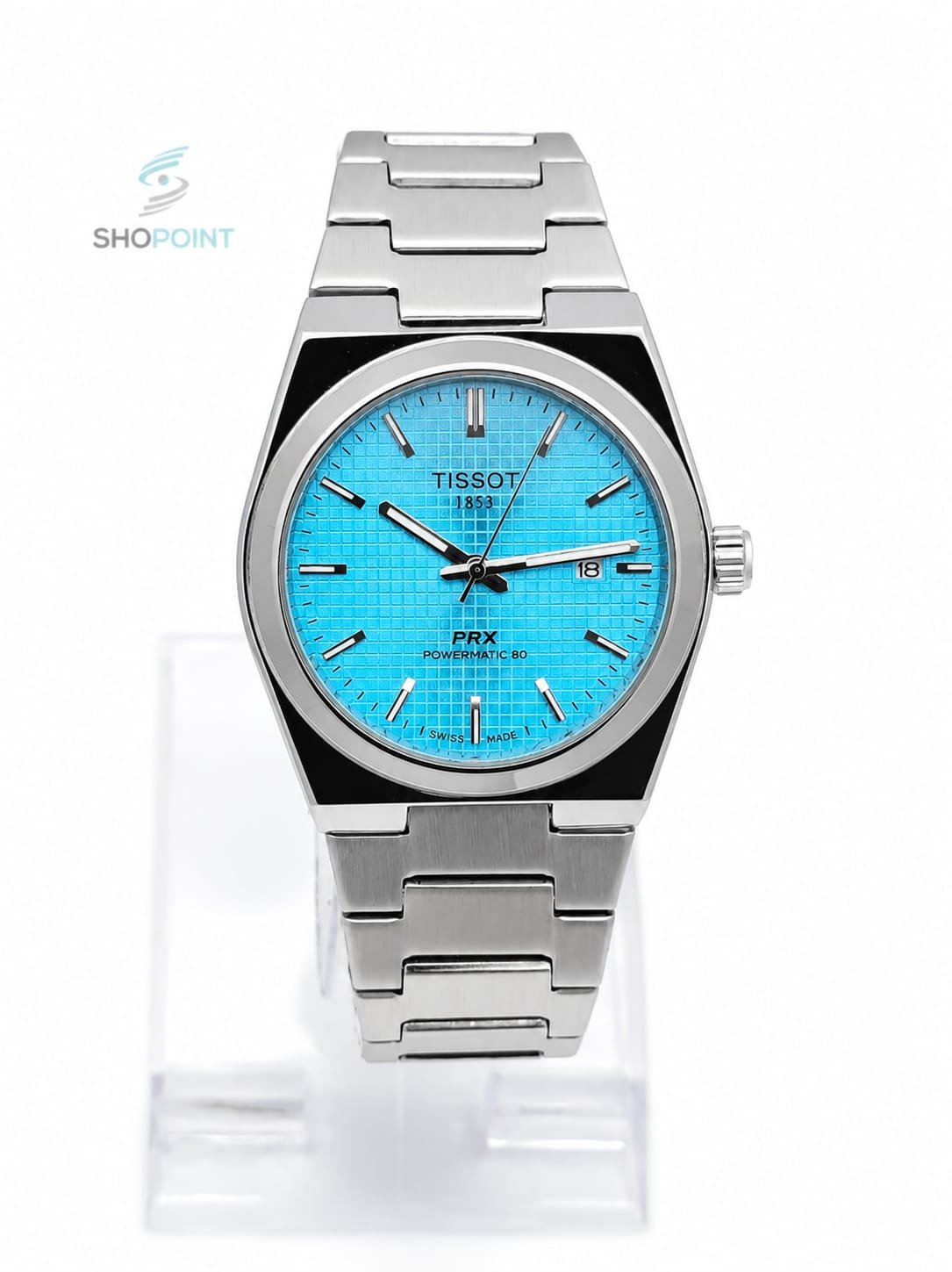 Tissot PRX 1854 Premium Iceblue-silver Stainless Steel Watch – Waterproof Classic Luxury Watch with Date Function