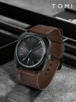 TOMI T-084 Men's Watch Quartz Date Leather Strap