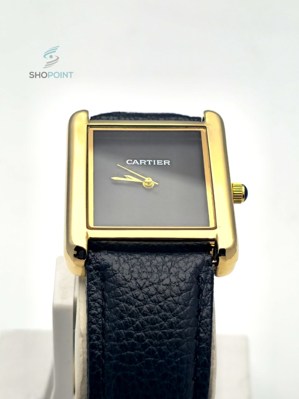 Luxury Golden Tank Style Leather Black Strap Men’s Watch – Classic Roman Dial Design - Image 7