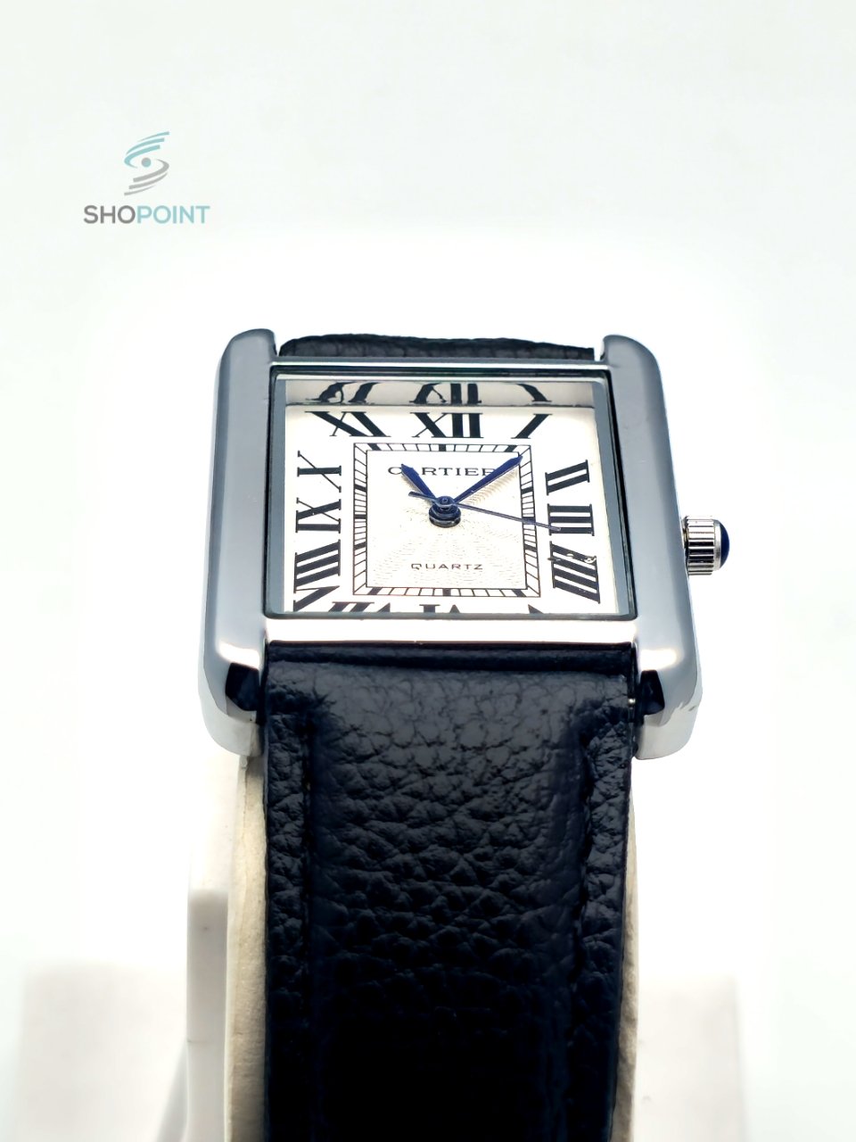 Luxury Tank Style Leather Black Strap Men’s Watch – Classic Roman Dial Design - Image 4