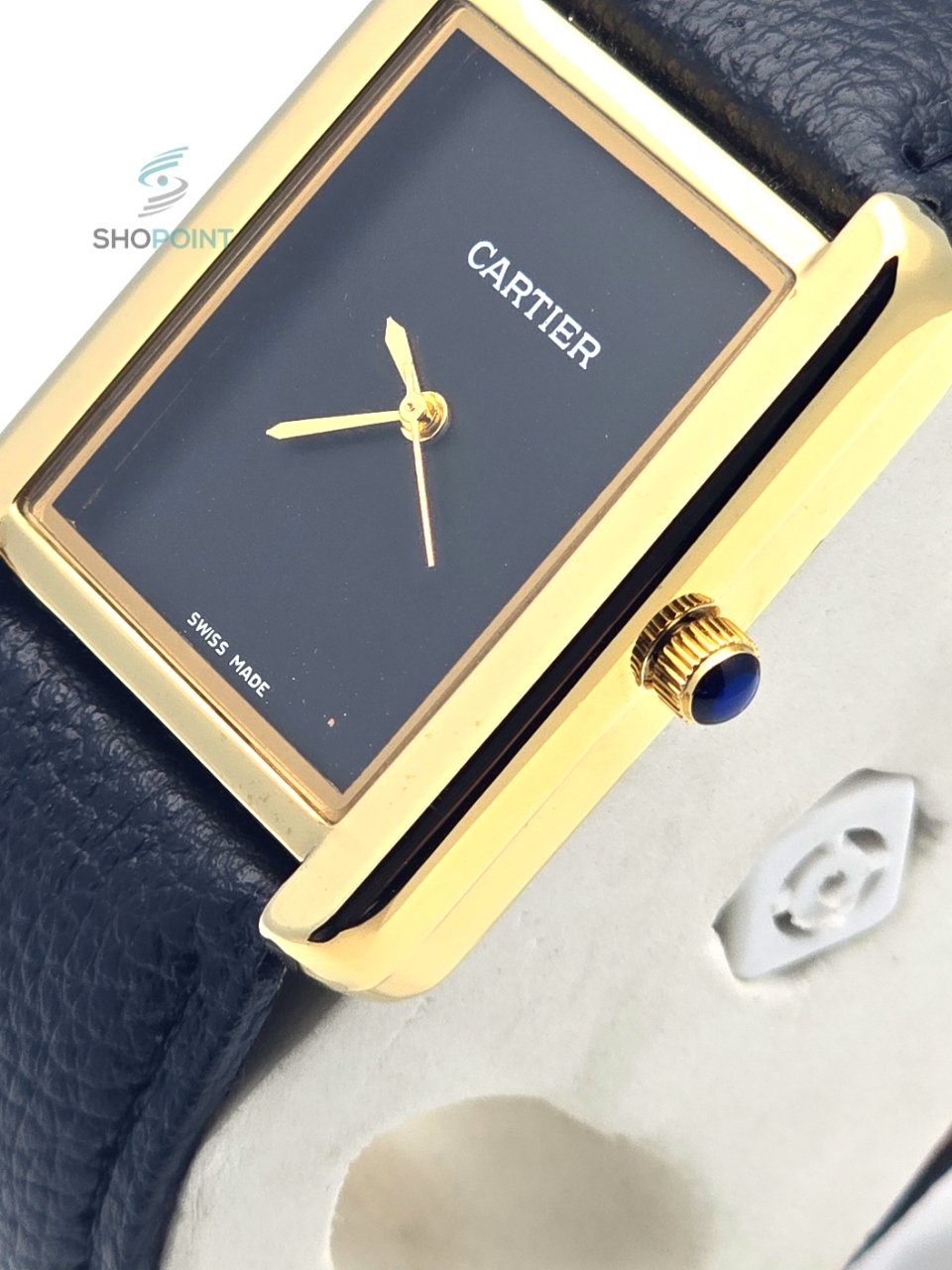 Luxury Golden Tank Style Leather Black Strap Men’s Watch – Classic Roman Dial Design - Image 4