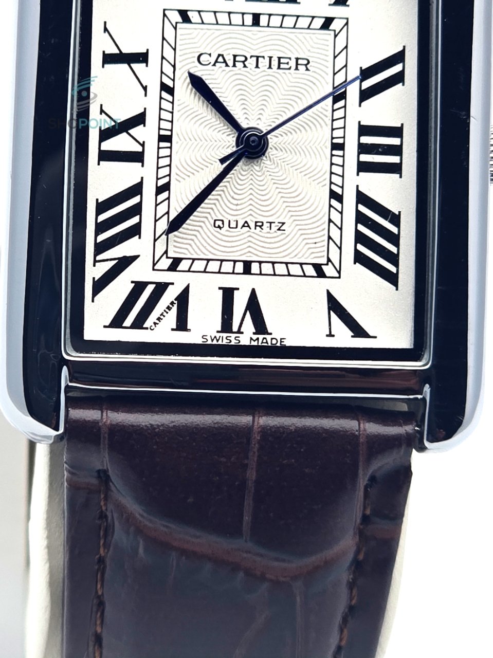 Luxury Tank Style Leather Brown Strap Men’s Watch – Classic Roman Dial Design - Image 7