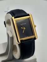 Luxury Golden Tank Style Leather Black Strap Men’s Watch – Classic Roman Dial Design