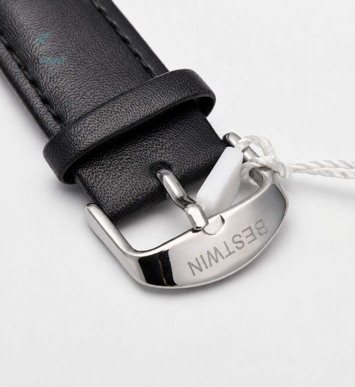 BW Dual Watch Silver Black Dial Men's Leather Strap Analog Wrist Watch - Image 5