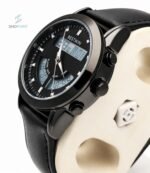BW Dual Watch Black Dial Men's Leather Strap Analog Wrist Watch