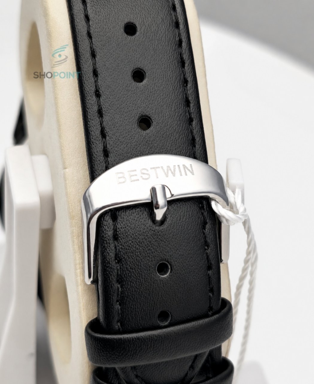 BW Dual Watch Gold White Dial Men's Leather Strap Analog Wrist Watch - Image 6